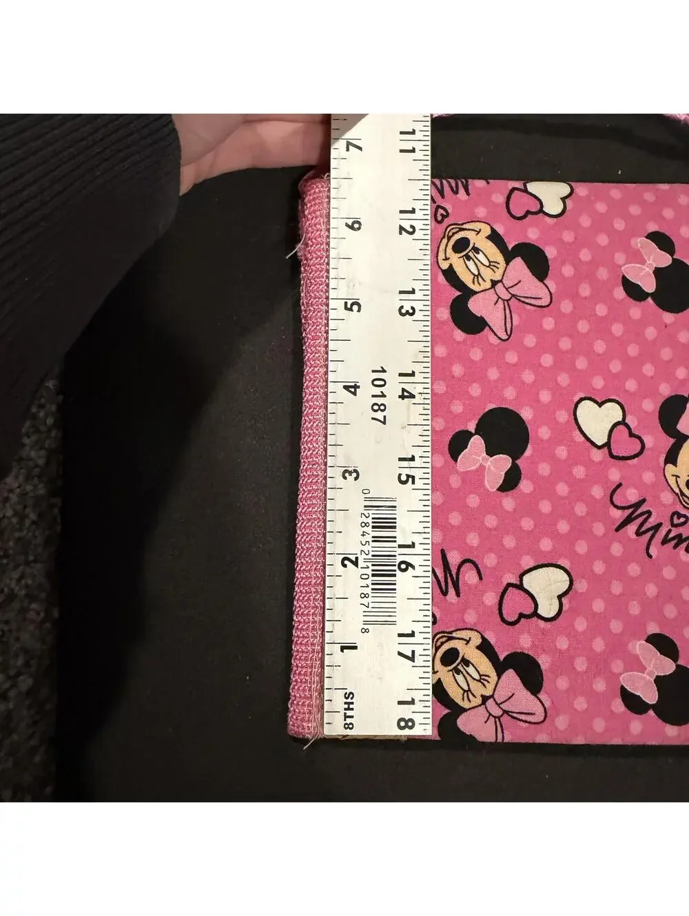 Pink Minnie Mouse Crossbody Bag with Woven Straw Accents